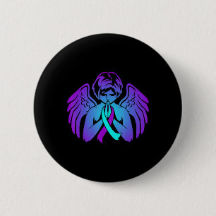 Suicide Awareness Wings Angel Ribbon Happy Support 6 Cm Round Badge