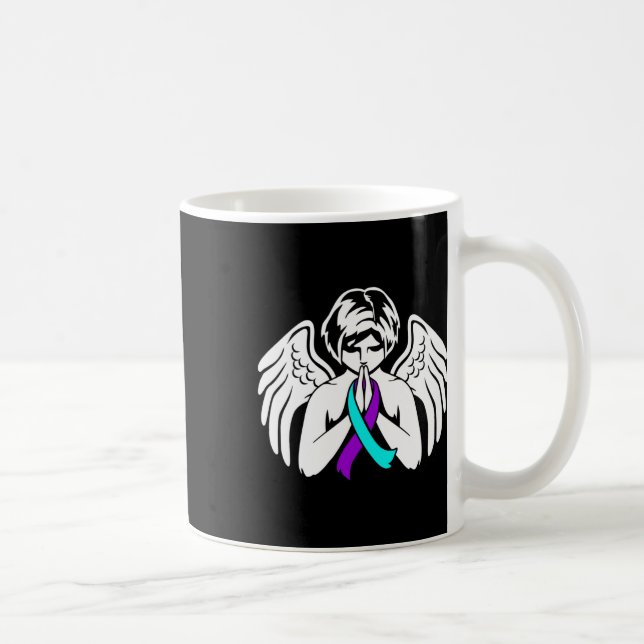 Suicide Awareness Wings Angel Ribbon Happy Support Coffee Mug (Right)