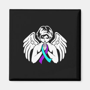 Suicide Awareness Wings Angel Ribbon Happy Support Magnet