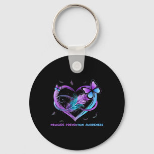 Suicide Awareness Wings Angel Ribbon, Suicide Key Ring