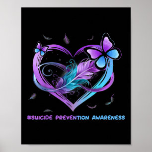 Suicide Awareness Wings Angel Ribbon, Suicide Poster