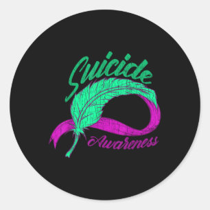 Suicide Awareness Wings Mental Health Happy Gift Classic Round Sticker