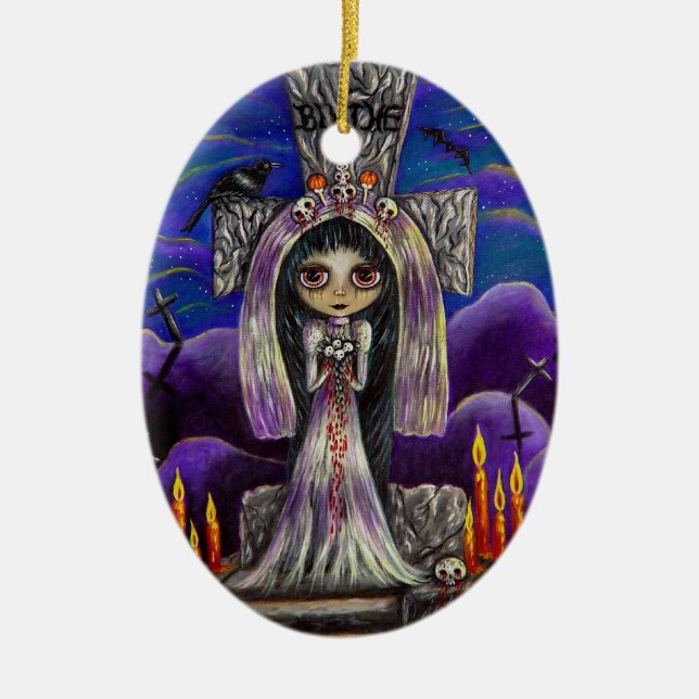 Suicide Bride Emo Halloween Ornament (Front)