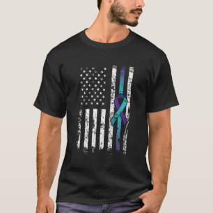 Suicide Depression American Flag Prevention Awaren T-Shirt