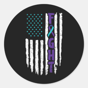 Suicide Depression Design for a Prevention Awarene Classic Round Sticker