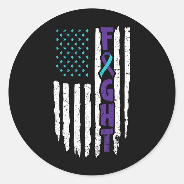 Suicide Depression Design for a Prevention Awarene Classic Round Sticker (Front)