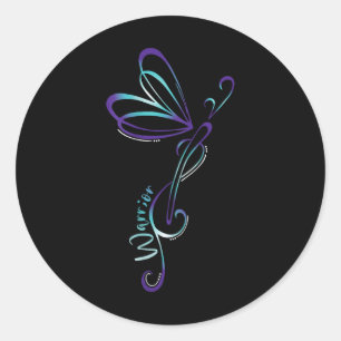 Suicide Depression Dragonfly Prevention Awareness Classic Round Sticker