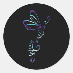 Suicide Depression Dragonfly Prevention Awareness Classic Round Sticker