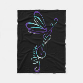 Suicide Depression Dragonfly Prevention Awareness Fleece Blanket