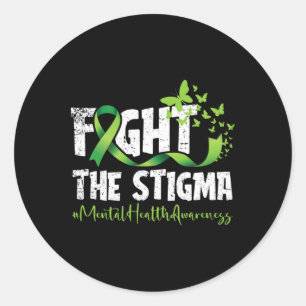 Suicide Depression Fight The Stigma Prevention Awa Classic Round Sticker