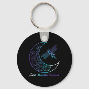 Suicide Depression Moon Dragonfly Prevention Aware Key Ring