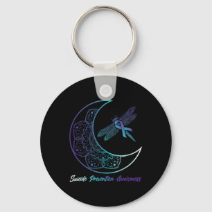 Suicide Depression Moon Dragonfly Prevention Aware Key Ring