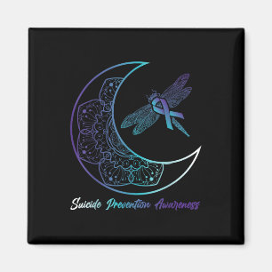 Suicide Depression Moon Dragonfly Prevention Aware Magnet