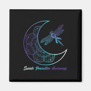 Suicide Depression Moon Dragonfly Prevention Aware Magnet