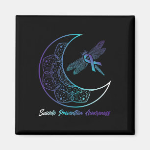 Suicide Depression Moon Dragonfly Prevention Aware Magnet
