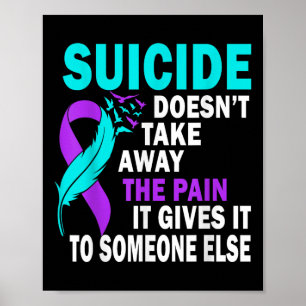 Suicide Doesnt Take Away The Pain It Gives It To Poster