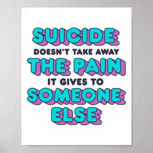 Suicide Doesn't Take Away The Pain It Gives It To  Poster
