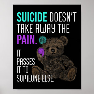 Suicide Doesnt Take Away The Pain Suicide Awarenes Poster