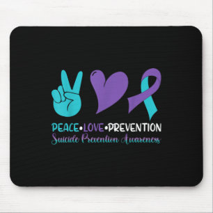 Suicide Girls Shirt, Peace Love Prevention Awarene Mouse Pad