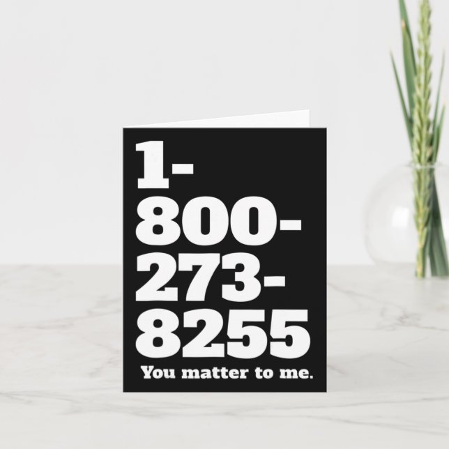 Suicide Hotline Number Mental Health Awareness For Card (Front)