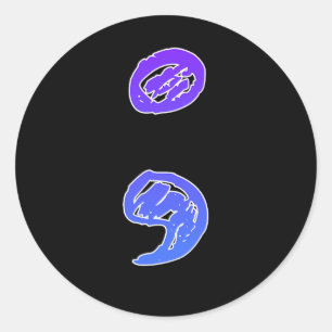 ; Suicide Pain Semicolon Suicide Prevention Awaren Classic Round Sticker