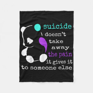 Suicide Pain Semicolon Suicide Prevention Awarenes Fleece Blanket