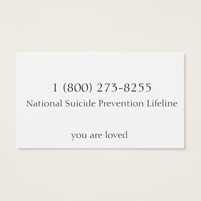 Suicide Prevention (Back)