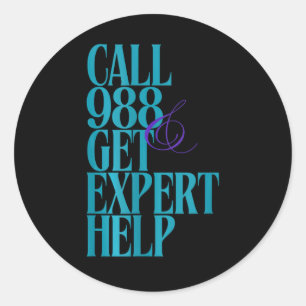 Suicide Prevention 988 Classic Round Sticker