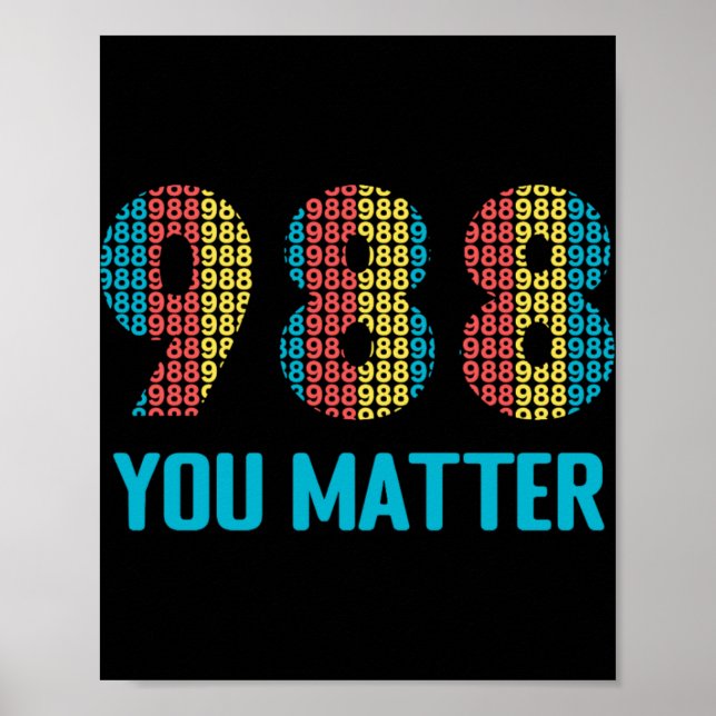 Suicide Prevention 988 Hotline 1  Poster (Front)