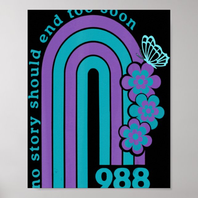 Suicide Prevention 988 No Story Should End Too Soo Poster (Front)