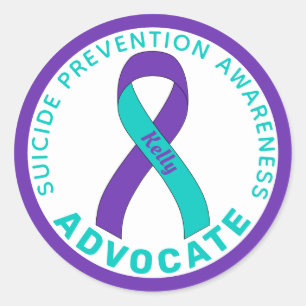 Suicide Prevention Advocate Ribbon White Classic Round Sticker