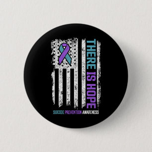 Suicide Prevention American Flag Hope Suicide Awar 6 Cm Round Badge