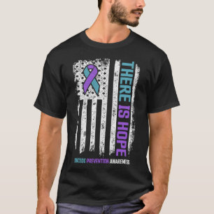 Suicide Prevention American Flag Hope Suicide Awar T-Shirt