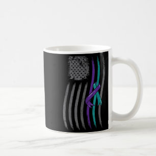 Suicide Prevention American Flag Purple Awareness Coffee Mug
