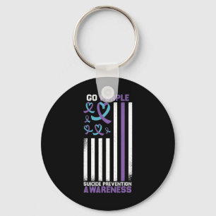 Suicide Prevention American Flag Suicide Awareness Key Ring
