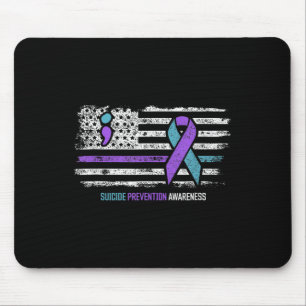 Suicide Prevention American Flag Suicide Awareness Mouse Pad