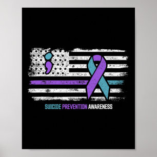 Suicide Prevention American Flag Suicide Awareness Poster