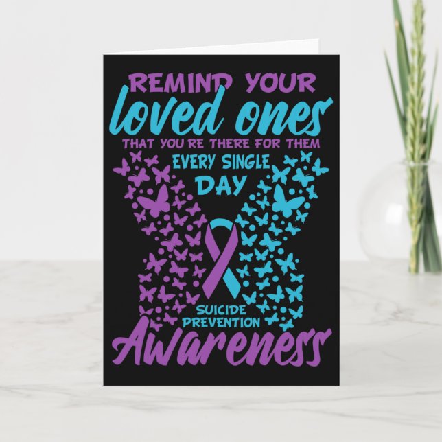 Suicide Prevention And Awareness Suicide Ribbon Te Card (Front)