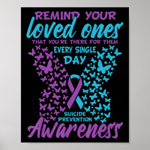 Suicide Prevention and Awareness Suicide Ribbon Te Poster