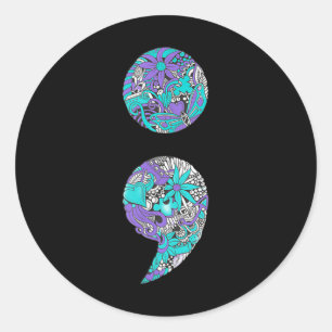 Suicide Prevention And Depression Awareness Classic Round Sticker