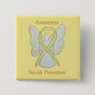 Suicide Prevention Angel Awareness Ribbon Pins