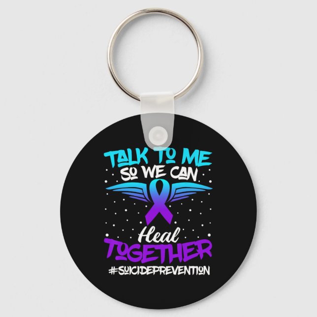 Suicide Prevention Awareness 988 Mental Health Sup Key Ring (Front)