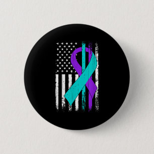 Suicide Prevention Awareness American Flag 6 Cm Round Badge