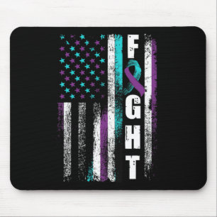 Suicide Prevention Awareness American Flag Distres Mouse Pad