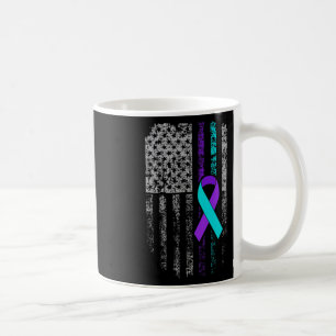 Suicide Prevention Awareness American Flag Ribbon Coffee Mug