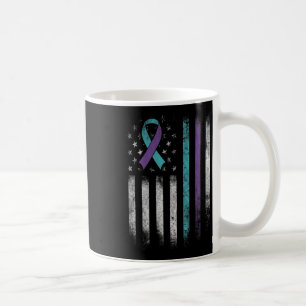 Suicide Prevention Awareness American Flag Ribbon Coffee Mug
