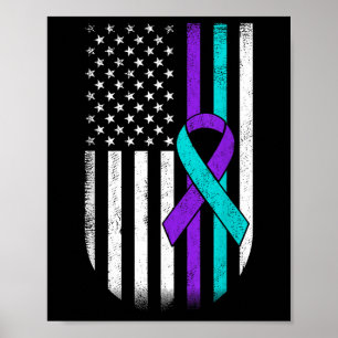 Suicide Prevention Awareness American Flag Support Poster