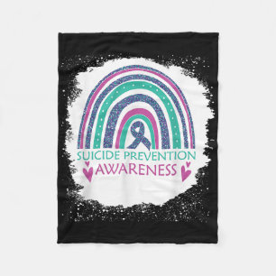 Suicide Prevention Awareness Bleach Rainbow Depres Fleece Blanket