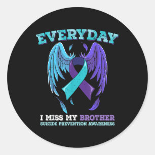 Suicide Prevention Awareness Brother  Classic Round Sticker