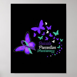 Suicide Prevention Awareness Butterflies Gift Poster